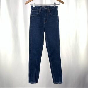 Zara Rigid‎ Denim High Rise Skinny Jeans in Dark Blue Size 0
